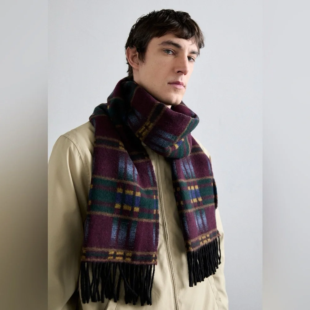 RALPH LAUREN Patterned Wool-Blend Jacquard Scarf